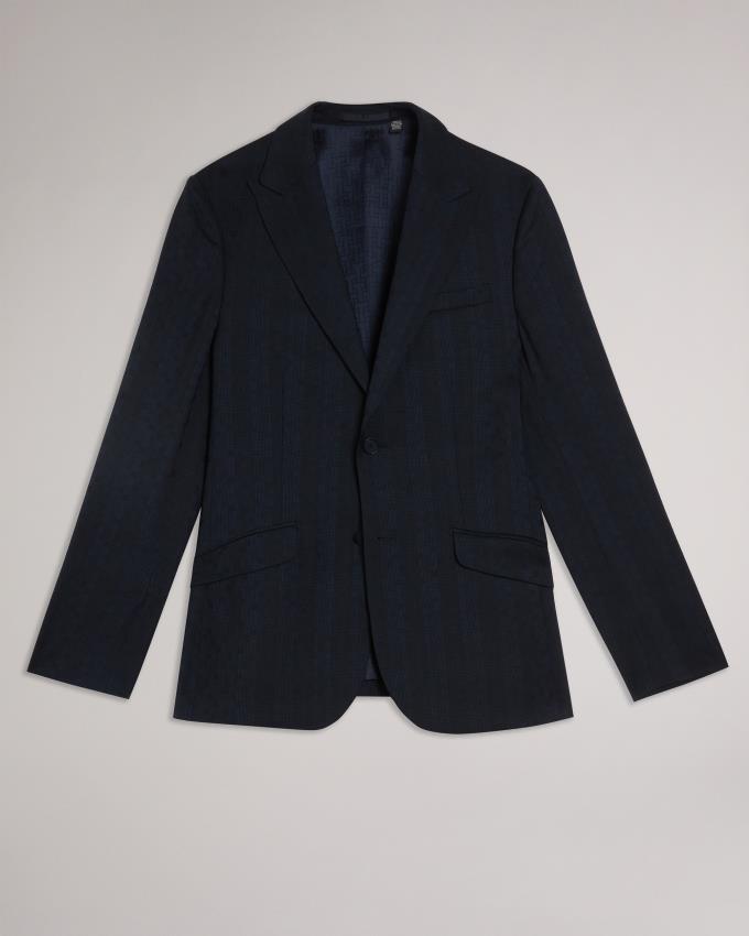 Veste Ted Baker Wool Tonal Check Suit Bleu Marine Homme | AHG-32806314